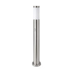Słupek ogrodowy z PIR / Obudowa: Stal nierdzewna / Wysokość: 80cm / Gniazdo: E27 / IP44 / Kolor: Satynowy nikiel