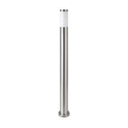 Słupek ogrodowy / Obudowa: Stal nierdzewna / Wysokość: 110cm / Gniazdo: E27 / IP44 / Kolor: Satynowy nikiel
