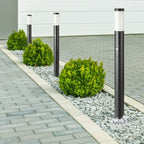 Słupek ogrodowy z PIR / Obudowa: Stal nierdzewna / Wysokość: 110cm / Gniazdo: E27 / IP44 / Kolor: Szary