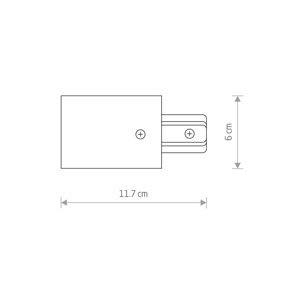 Nowodvorski System szynowy PROFILE RECESSED POWER END CAP 1-obwodowy Profile - Tworzywo sztuczne PC - Czarny 8973