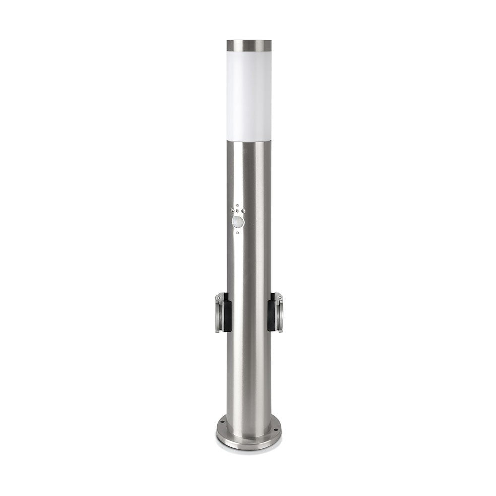 Lampa BOLLARD / Obudowa: Stal nierdzewna z PIR i gniazdem / Wysokość: 60cm / Gniazdo: E27 / IP44 / Kolor: Satynowy nikiel