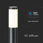 Słupek ogrodowy / Obudowa: Stal nierdzewna / Wysokość: 80cm / Gniazdo: E27 / IP44 / Kolor: Czarny