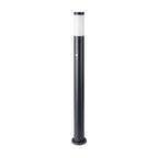 Słupek ogrodowy z PIR / Obudowa: Stal nierdzewna / Wysokość: 110cm / Gniazdo: E27 / IP44 / Kolor: Czarny