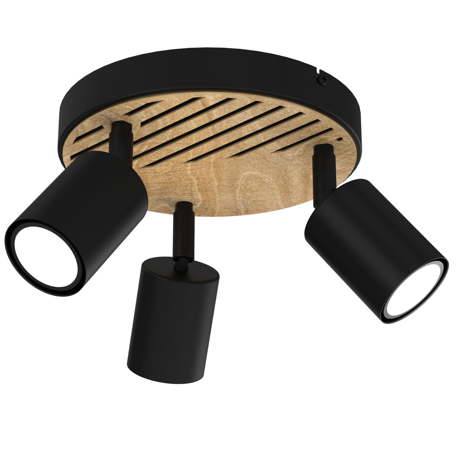 Spot Terra plate 200 black/wood/black swivel 3xGU10 (Ceryfikat FSC 100%, SGSCH-COC-070615)