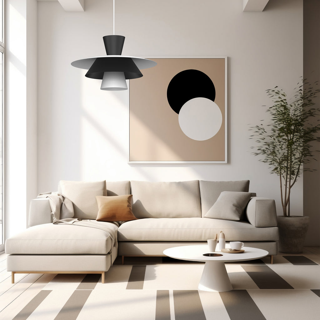żyrandol Plato white/black 1xE27