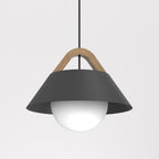 żyrandol Funda black/natural wood 1xE27