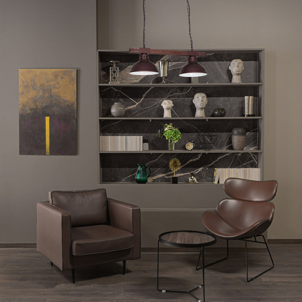 żyrandol Hakon dark wood 2xE27