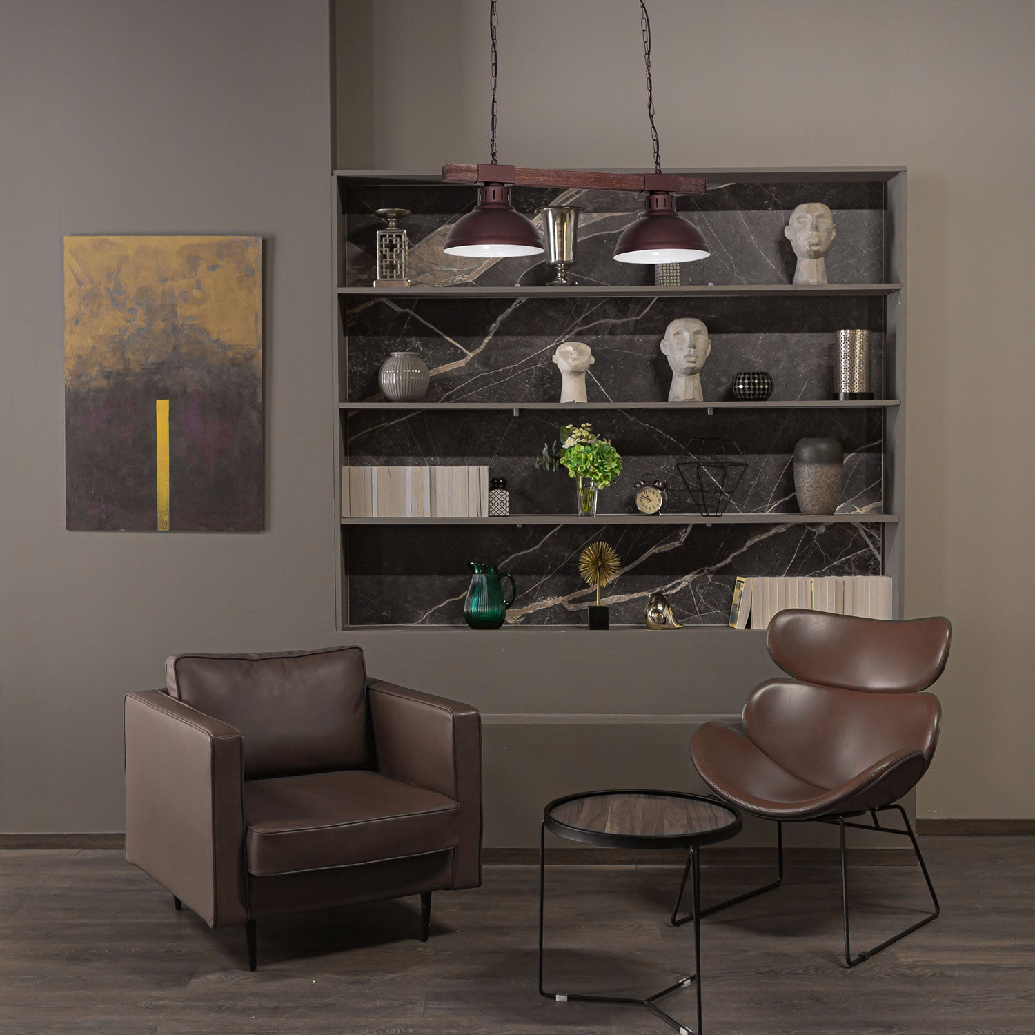 żyrandol Hakon dark wood 2xE27