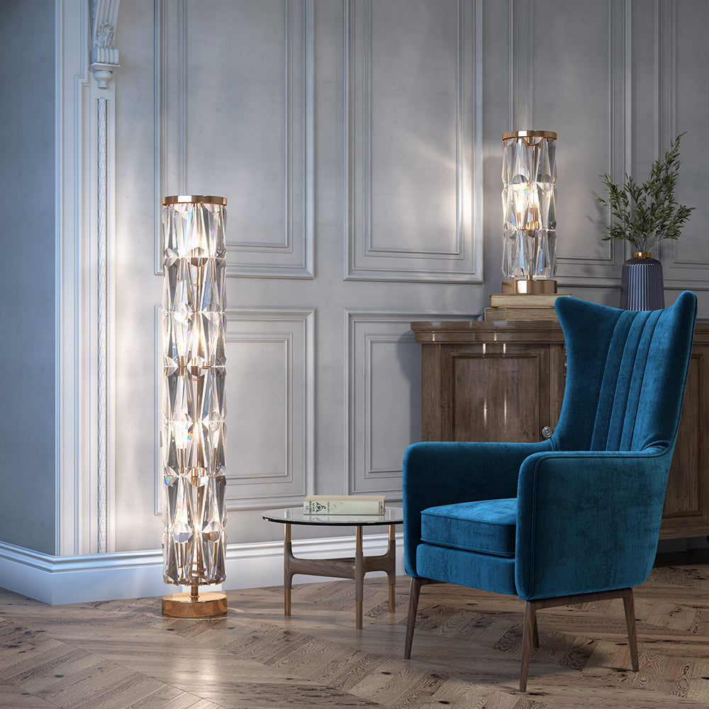 Maytoni Lampa podłogowa Puntes - Metal - Złoty MOD043FL-08G