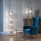 Maytoni Lampa podłogowa Puntes - Metal - Złoty MOD043FL-08G