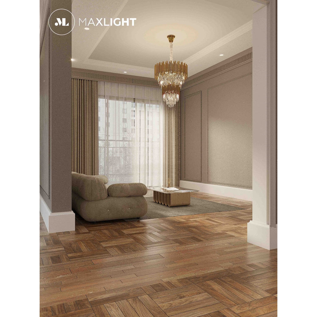 Maxlight Lampa wisząca Vogue - Metal + szkło - Złoty P0283
