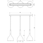 żyrandol line bar Noak white/chrome 3xE27