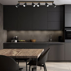 Spot Terra line 800 black/wood/black swivel 6xGU10 (Ceryfikat FSC 100%, SGSCH-COC-070615)