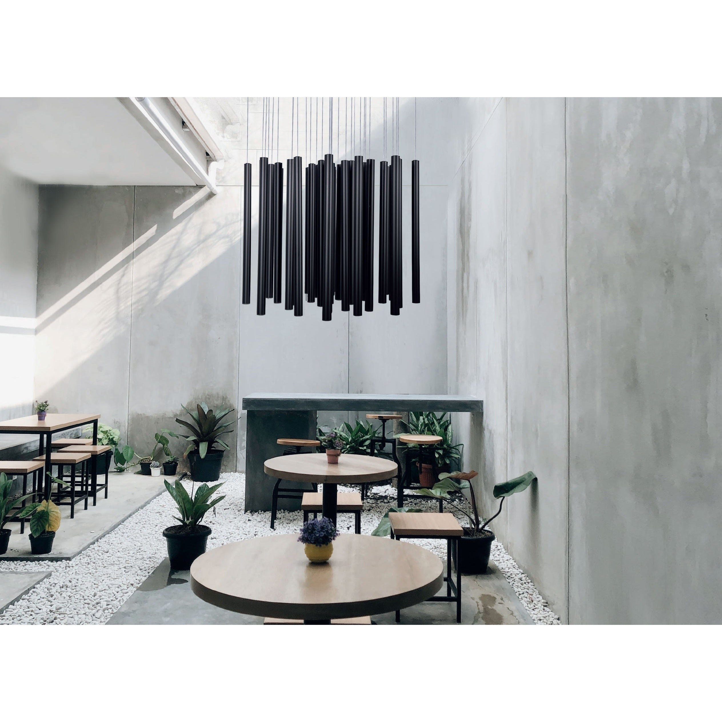 Maxlight Lampa wisząca Organic - Stal nierdzewna + akryl - Czarny P0419D