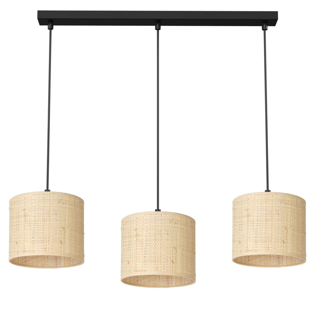 żyrandol listwa, Rattan cylinder shade dia 180, h 150 3xE27