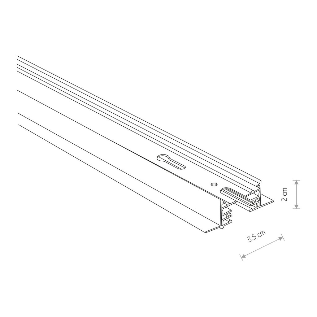 Nowodvorski System szynowy PROFILE RECESSED TRACK 1 METER 1-obwodowy Profile Szyna - Aluminium lakierowane - Biały 9012