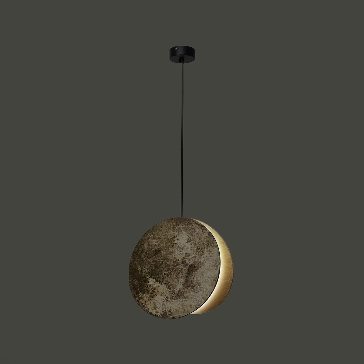 Nowodvorski Lampa wisząca WHEEL 10W only LED 50/60Hz - Sklejka - Złoty 9028 - lampa włączona