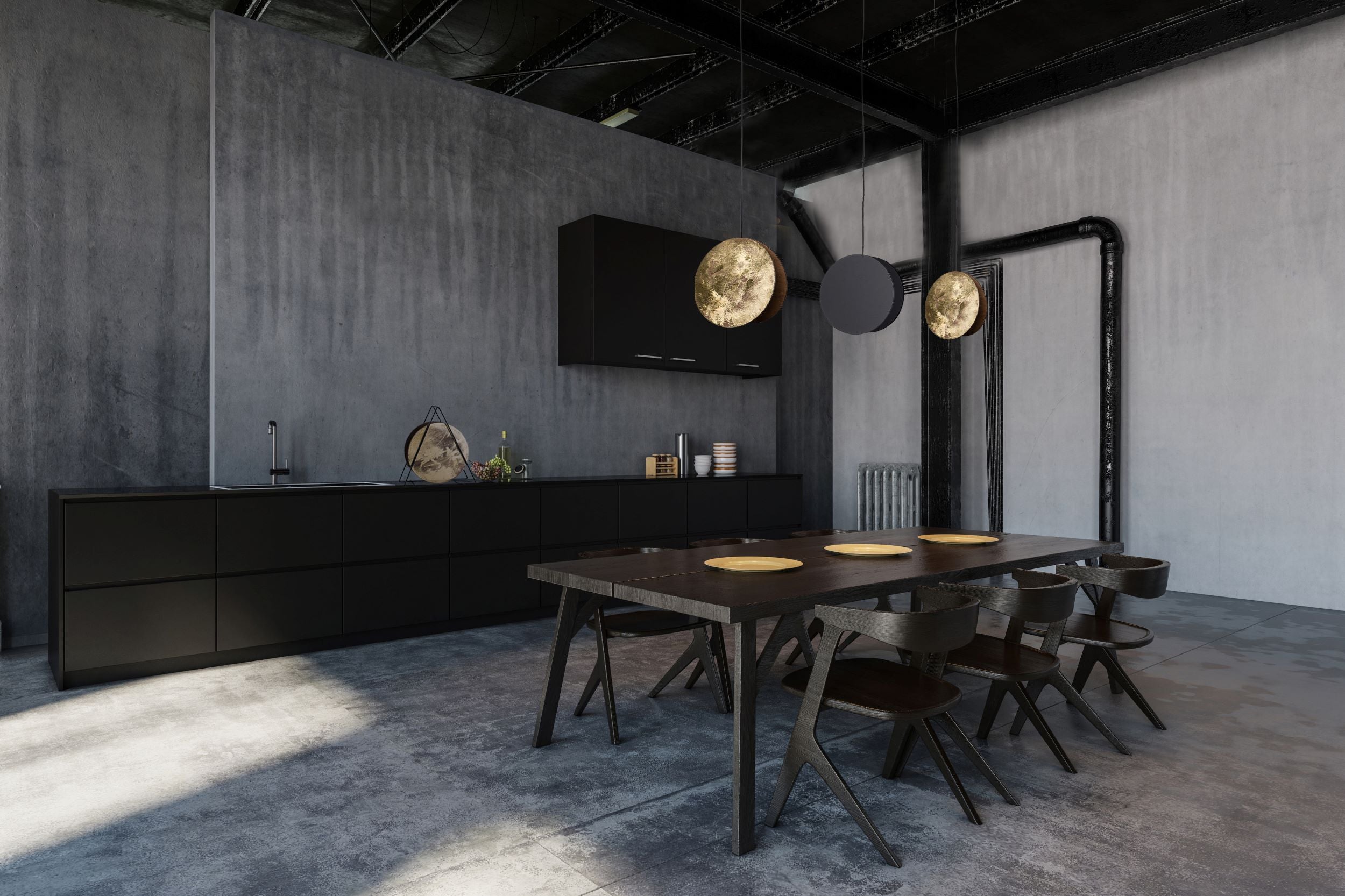 Nowodvorski Lampa wisząca WHEEL 10W only LED 50/60Hz - Sklejka - Czarny