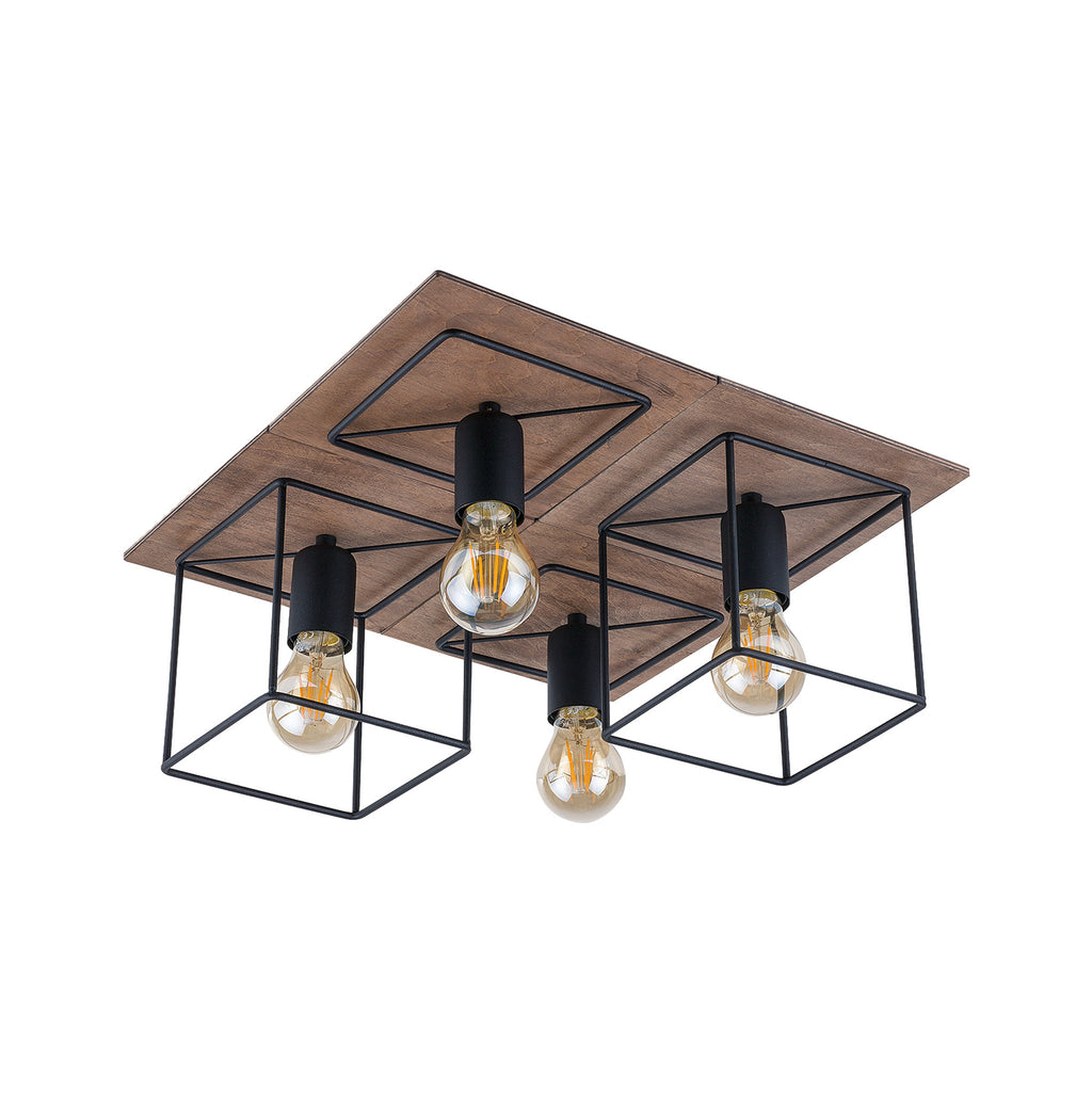 Nowodvorski Lampa przysufitowa COBA ANTIQUE 25W only LED 50/60Hz - Sklejka - Ciemne drewno III