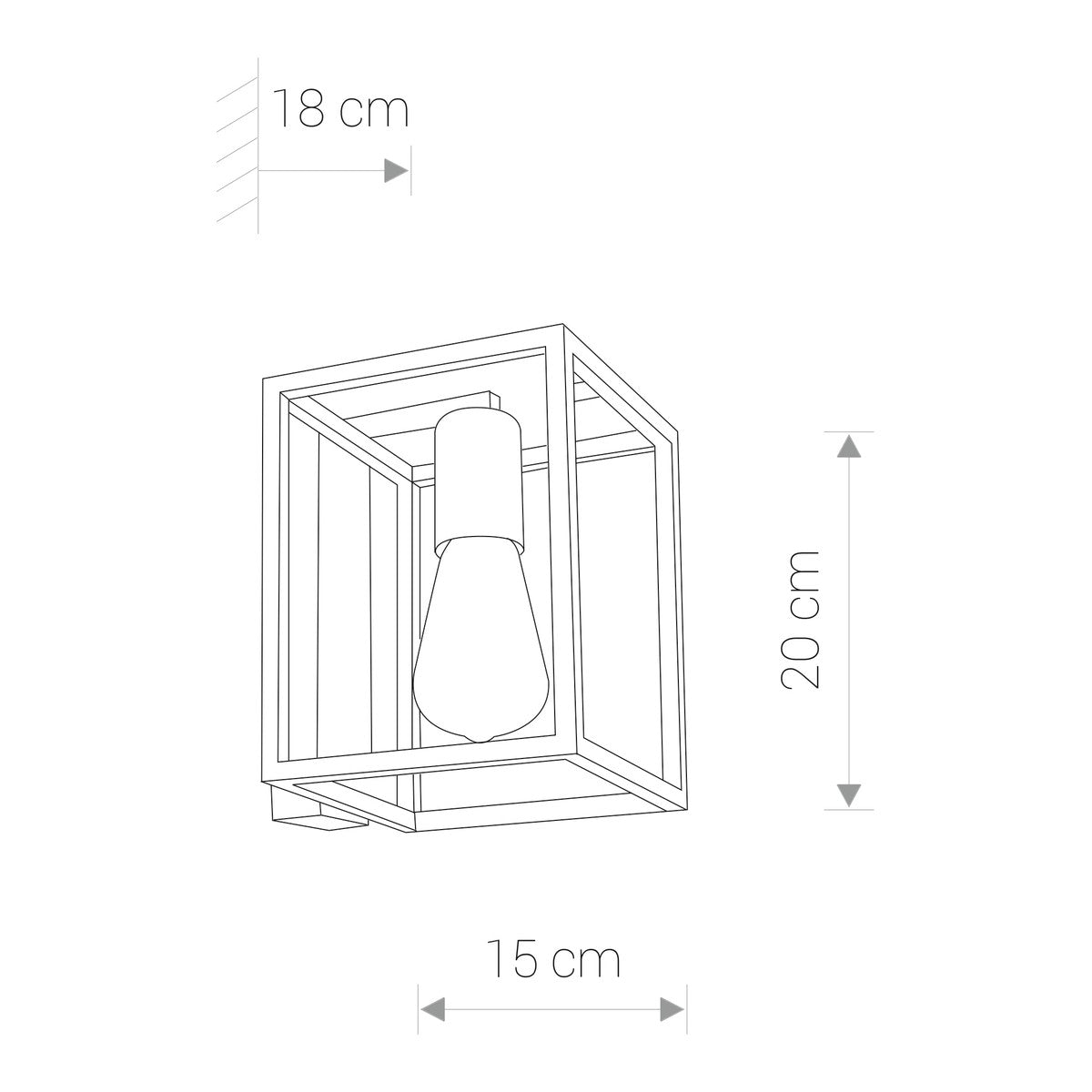 Nowodvorski Kinkiet CRATE 25W only LED 50/60Hz - Stal lakierowana - Czarny 9046
