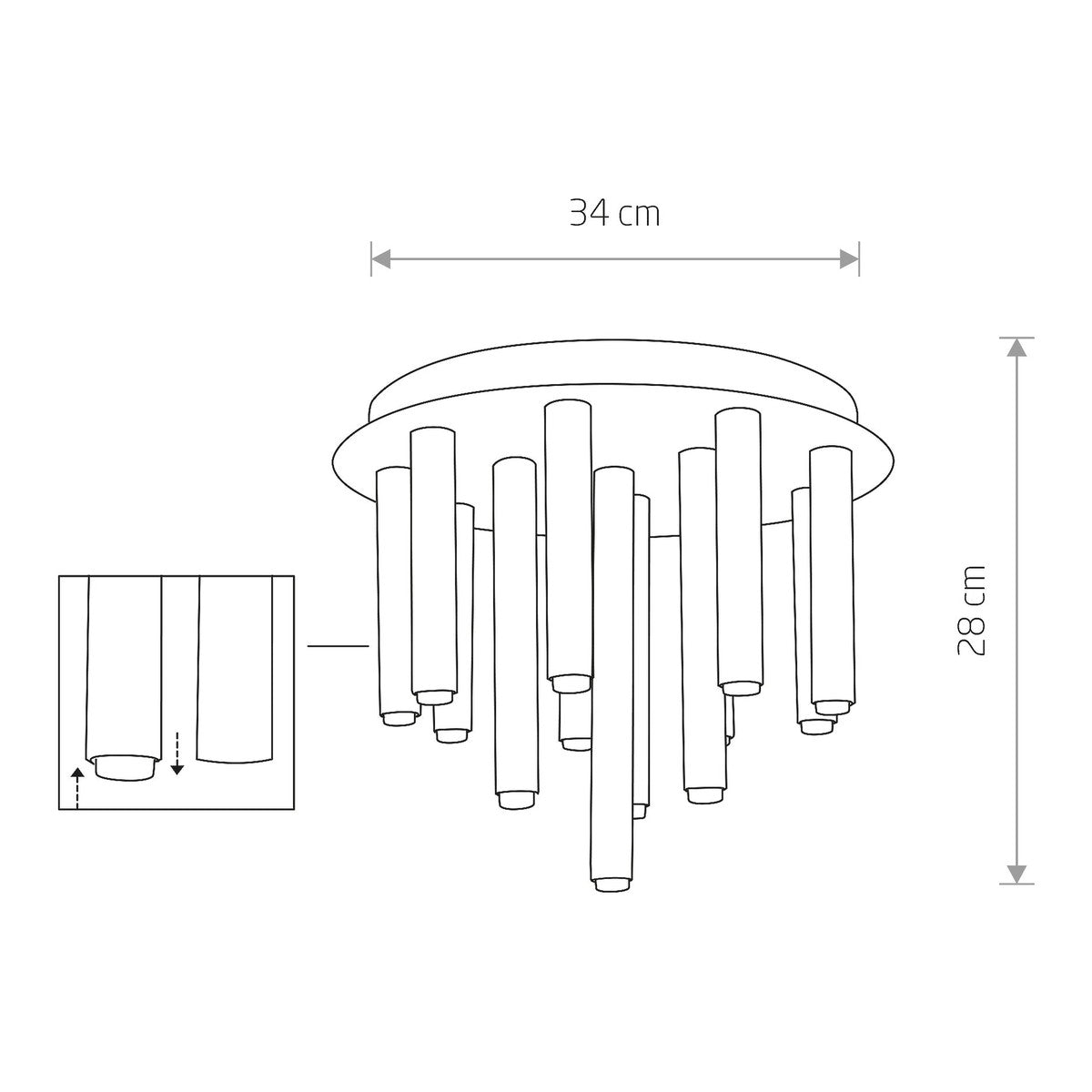 Nowodvorski Lampa przysufitowa STALACTITE 13x10W only LED 50/60Hz - Lity mosiądz - Miedziany 9054