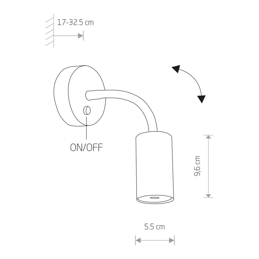 Nowodvorski Kinkiet regulowany EYE FLEX S 10W only LED 50/60Hz - Stal lakierowana - Czarny 9068