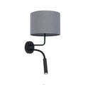 Nowodvorski Kinkiet regulowany z włącznikiem HOTEL PLUS 10W only LED, 10W only LED 50/60Hz - Tkanina - Szary 9071