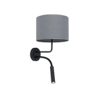 Nowodvorski Kinkiet regulowany z włącznikiem HOTEL PLUS 10W only LED, 10W only LED 50/60Hz - Tkanina - Szary 9071