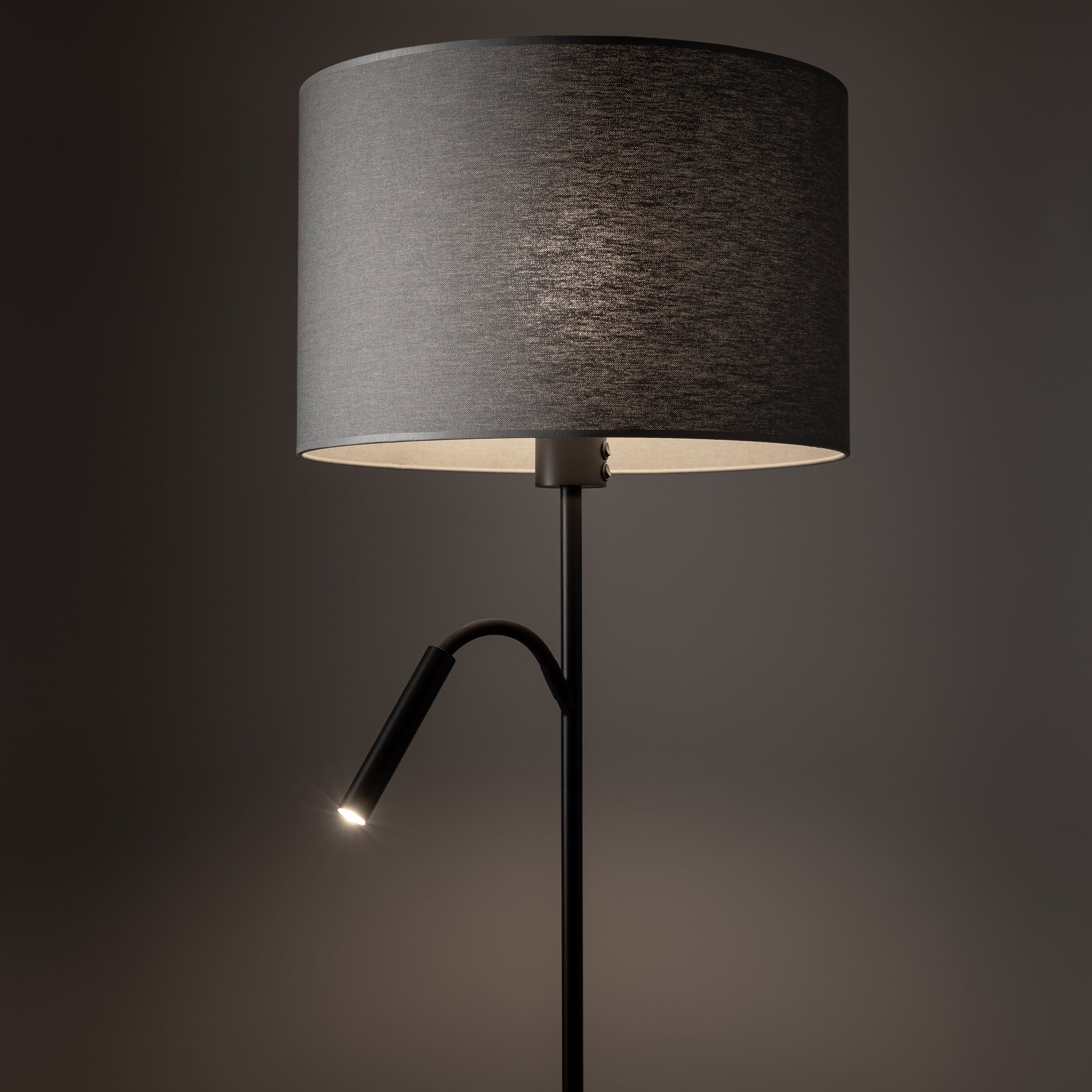 Nowodvorski Lampa podłogowa HOTEL PLUS 10W only LED, 25W only LED 50/60Hz - Tkanina - Szary 9072
