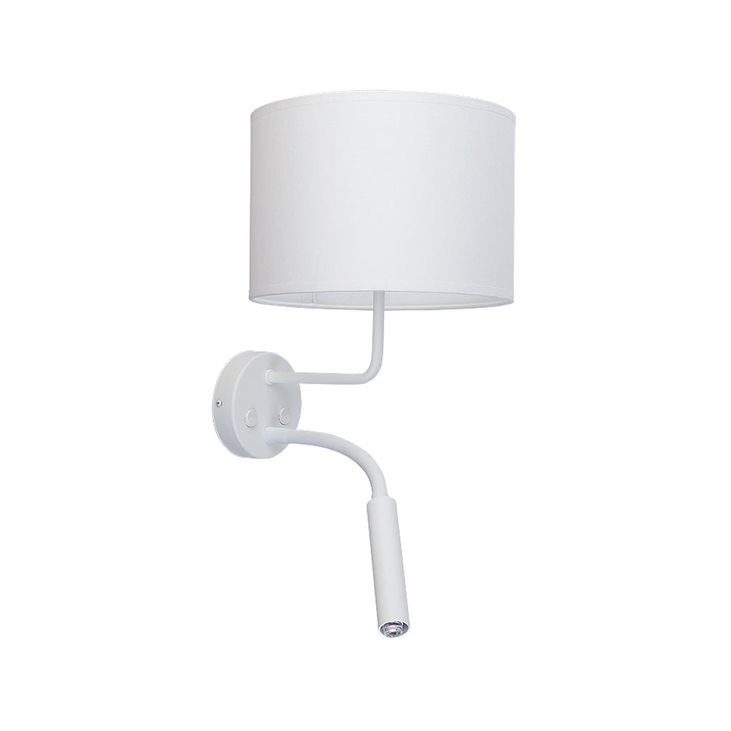 Nowodvorski Kinkiet regulowany z włącznikiem HOTEL PLUS 10W only LED, 10W only LED 50/60Hz - Tkanina - Biały