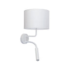 Nowodvorski Kinkiet regulowany z włącznikiem HOTEL PLUS 10W only LED, 10W only LED 50/60Hz - Tkanina - Biały