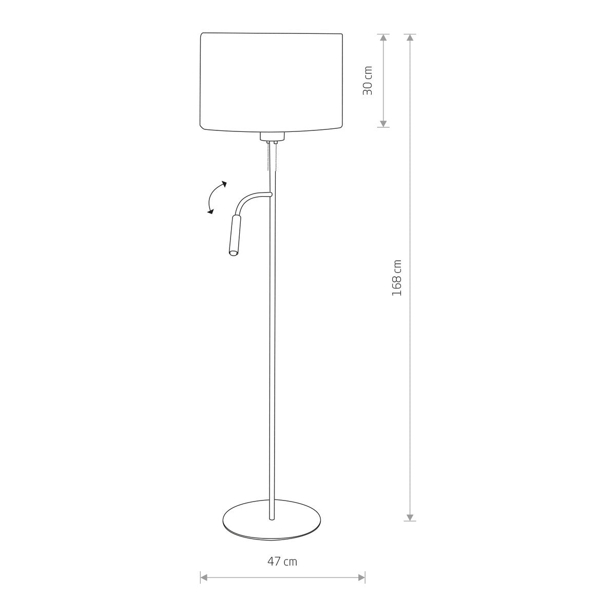 Nowodvorski Lampa podłogowa HOTEL PLUS 10W only LED, 25W only LED 50/60Hz - Tkanina - Biały 9074