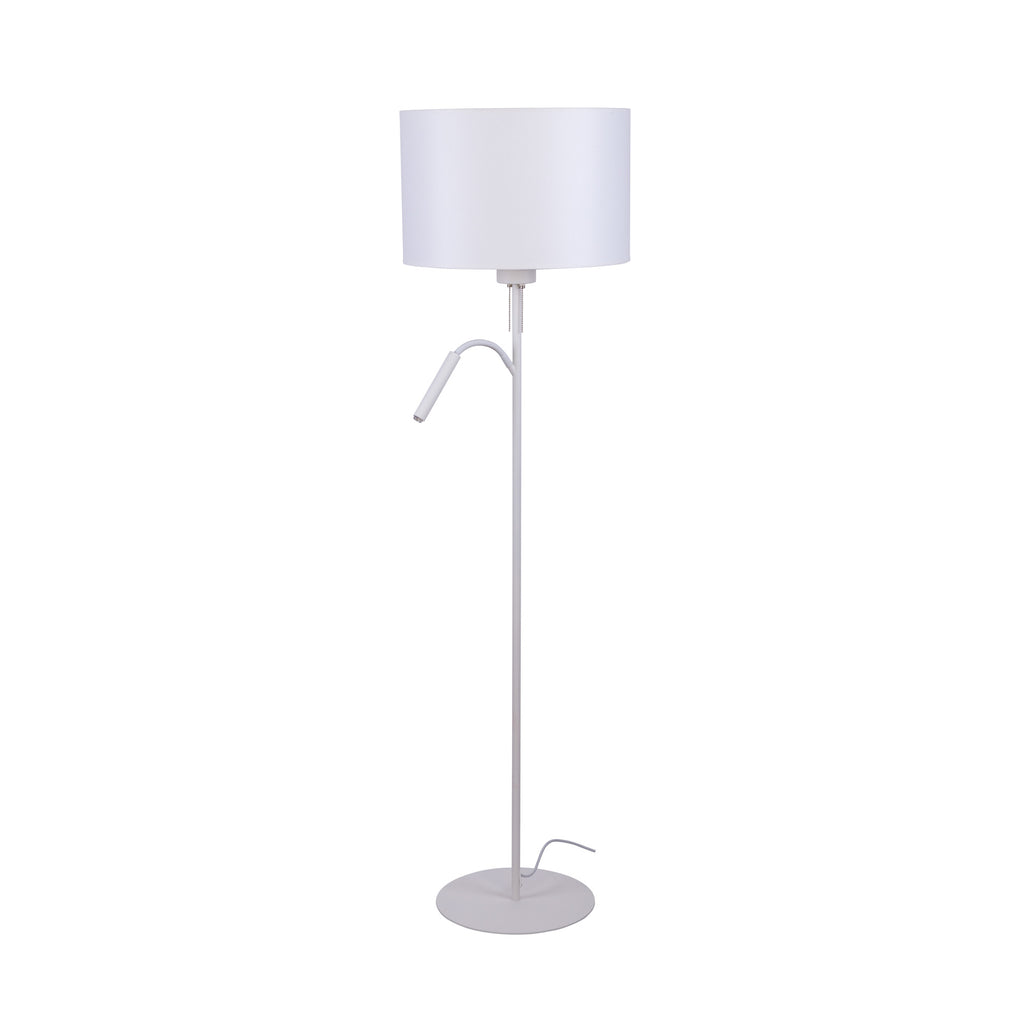Nowodvorski Lampa podłogowa HOTEL PLUS 10W only LED, 25W only LED 50/60Hz - Tkanina - Biały