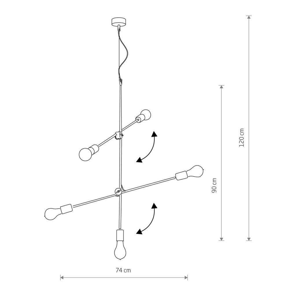 Nowodvorski Lampa wisząca STICKS 5x60W 50/60Hz - Stal lakierowana - Złoty 9076