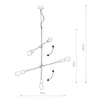 Nowodvorski Lampa wisząca STICKS 5x60W 50/60Hz - Stal lakierowana - Złoty 9076
