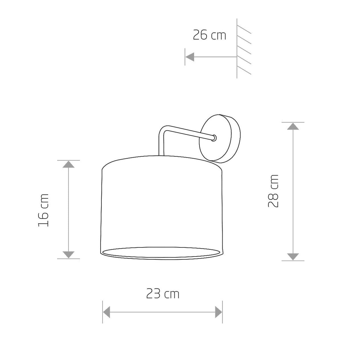 Nowodvorski Kinkiet ALICE 10W only LED 50/60Hz - Tkanina - Czarno-złoty 9084
