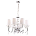 Maxlight Lampa wisząca Charlotte 75cm - Metal + szkło + tkanina - Chrom P0110