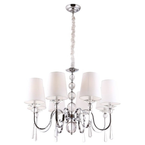 Maxlight Lampa wisząca Charlotte 75cm - Metal + szkło + tkanina - Chrom P0110