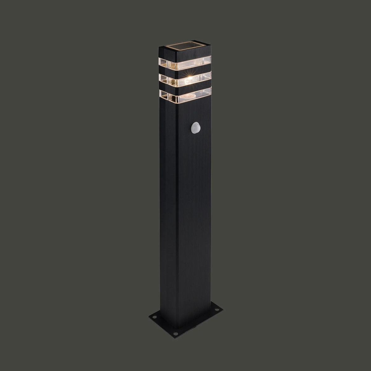 Nowodvorski Lampa stojąca RIO SENSOR 10W only LED 50/60Hz IP54 - Aluminium lakierowane - Czarny 9097 - lampa włączona