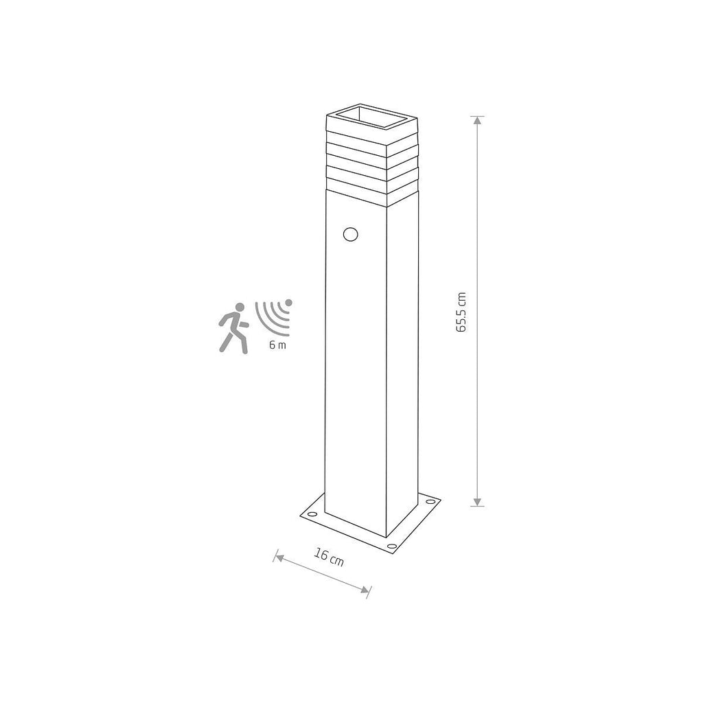 Nowodvorski Lampa stojąca RIO SENSOR 10W only LED 50/60Hz IP54 - Aluminium lakierowane - Czarny 9097