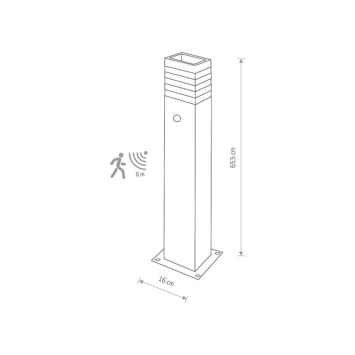 Nowodvorski Lampa stojąca RIO SENSOR 10W only LED 50/60Hz IP54 - Aluminium lakierowane - Czarny 9097