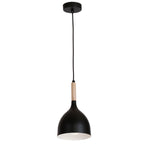 żyrandol Noak black/natural wood 1xE27