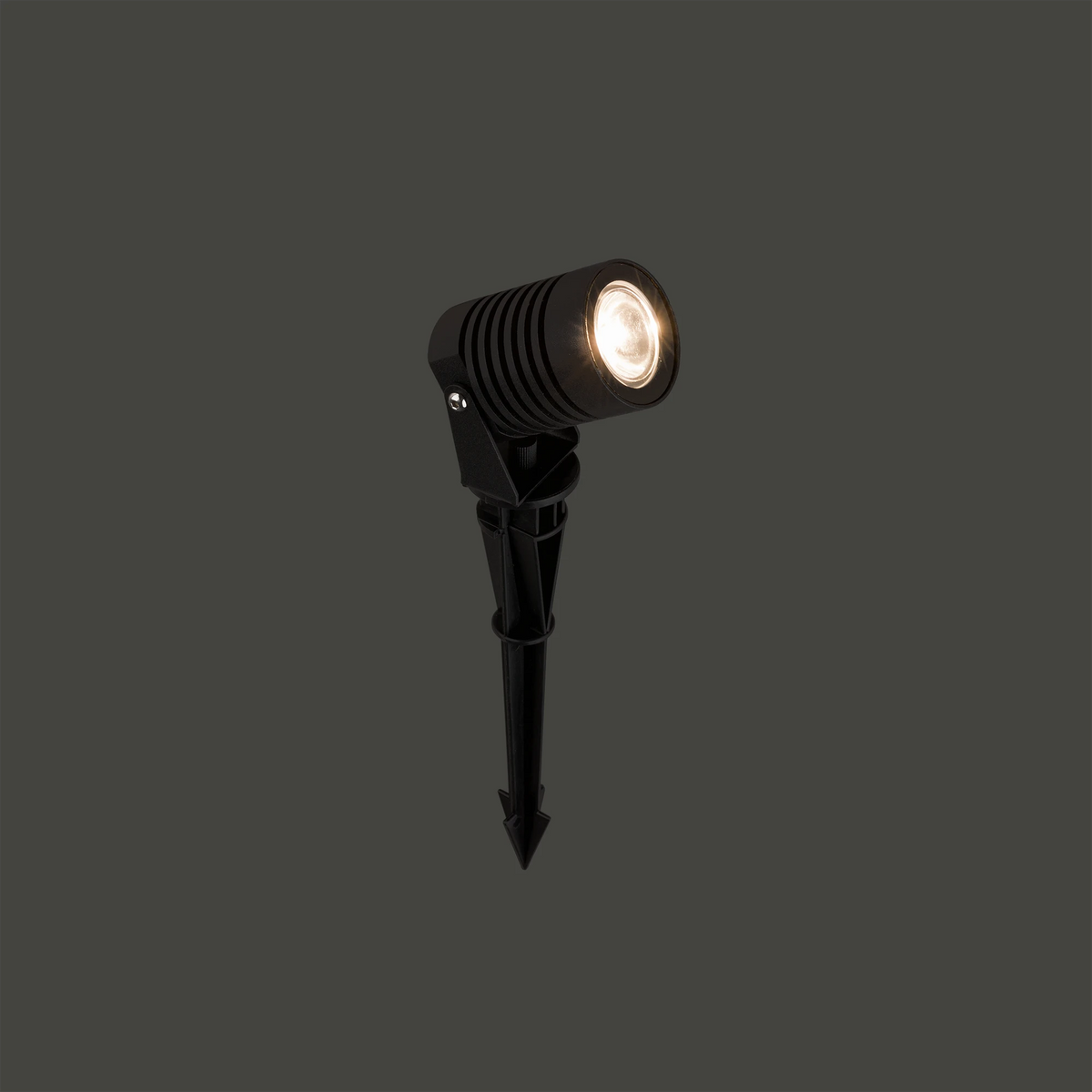 Nowodvorski Lampa gruntowa SPIKE LED M 5W 50/60Hz IP54 - Aluminium lakierowane - Czarny 9100 - lampa włączona