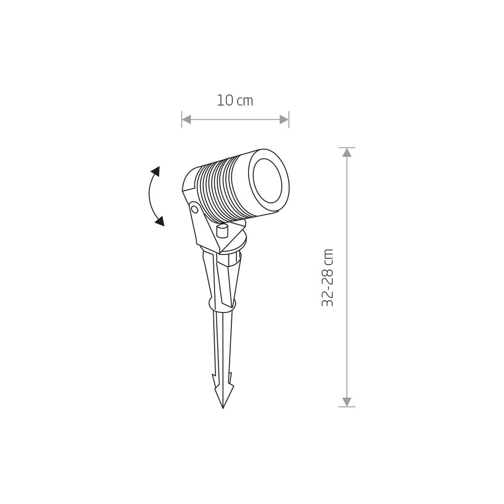 Nowodvorski Lampa gruntowa SPIKE LED M 5W 50/60Hz IP54 - Aluminium lakierowane - Czarny 9100