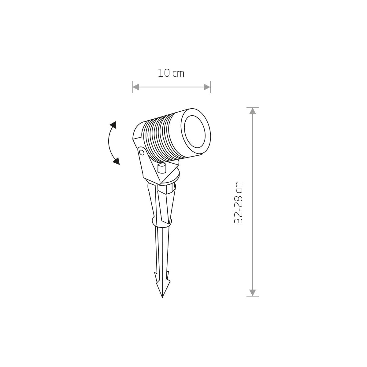 Nowodvorski Lampa gruntowa SPIKE LED M 5W 50/60Hz IP54 - Aluminium lakierowane - Czarny 9100