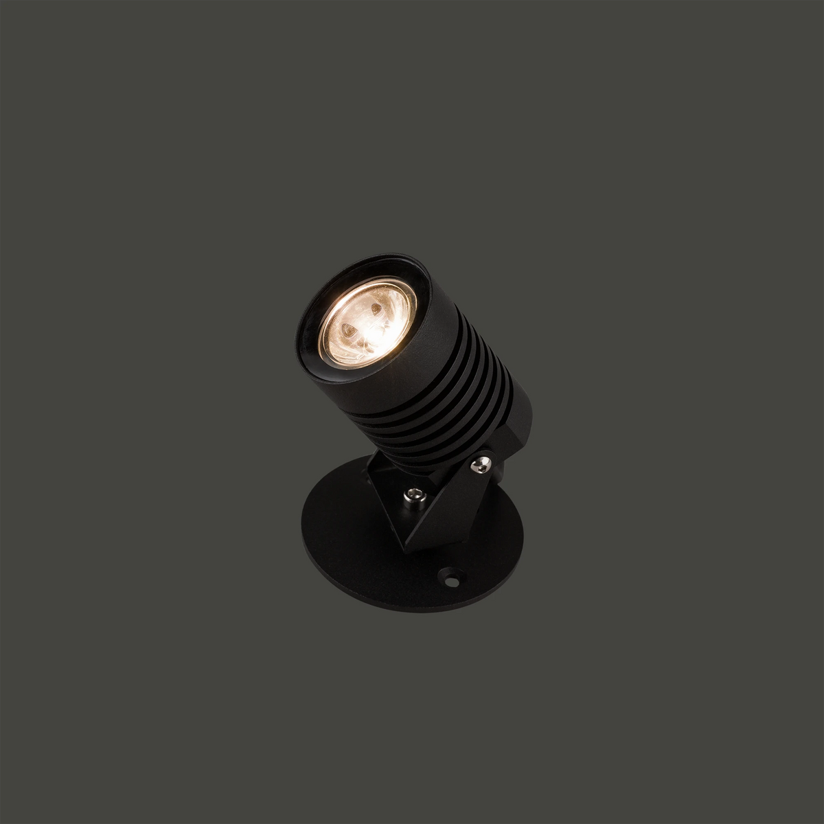 Nowodvorski Lampa ścienna natynkowa SPIKE LED S 5W 50/60Hz IP54 - Aluminium lakierowane - Czarny 9101 - lampa włączona