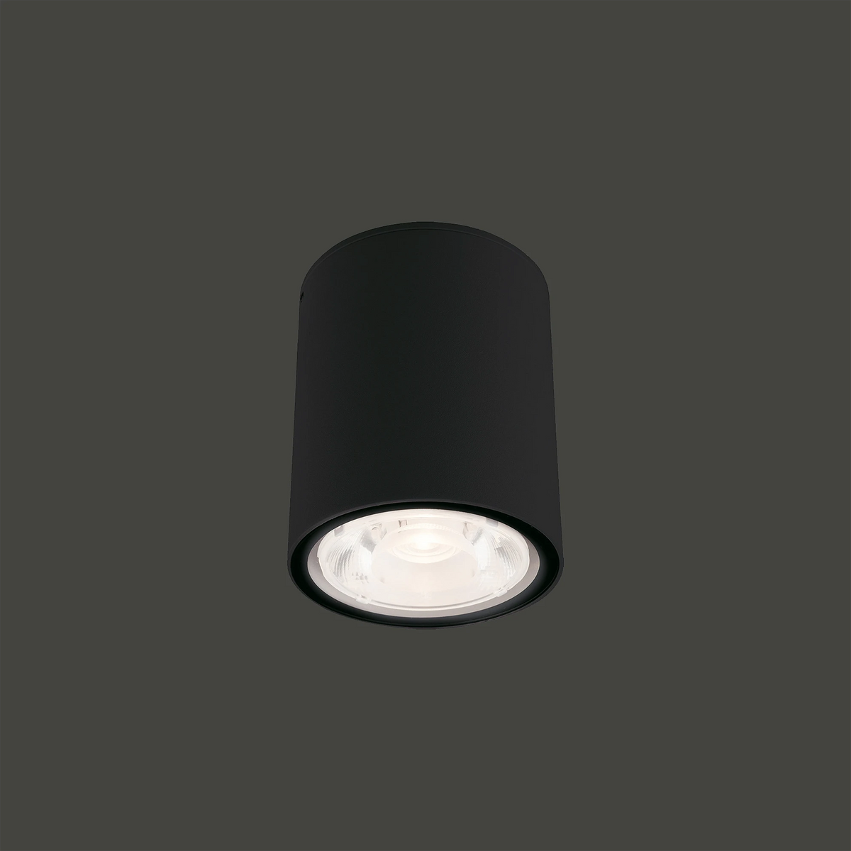 Nowodvorski Plafon EDESA LED M 7W 50/60Hz IP54 - Aluminium lakierowane - Czarny 9107 - lampa włączona