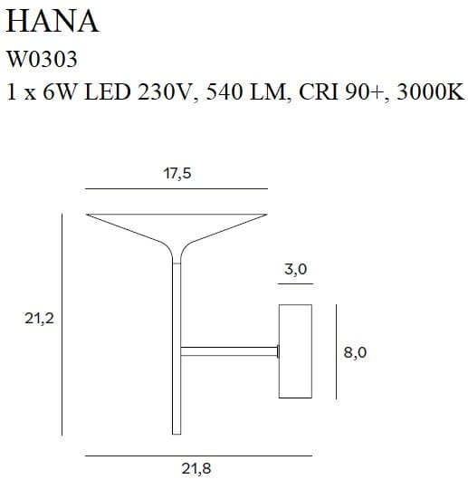 Maxlight Kinkiet Hana - Aluminium + akryl - Czarny W0303