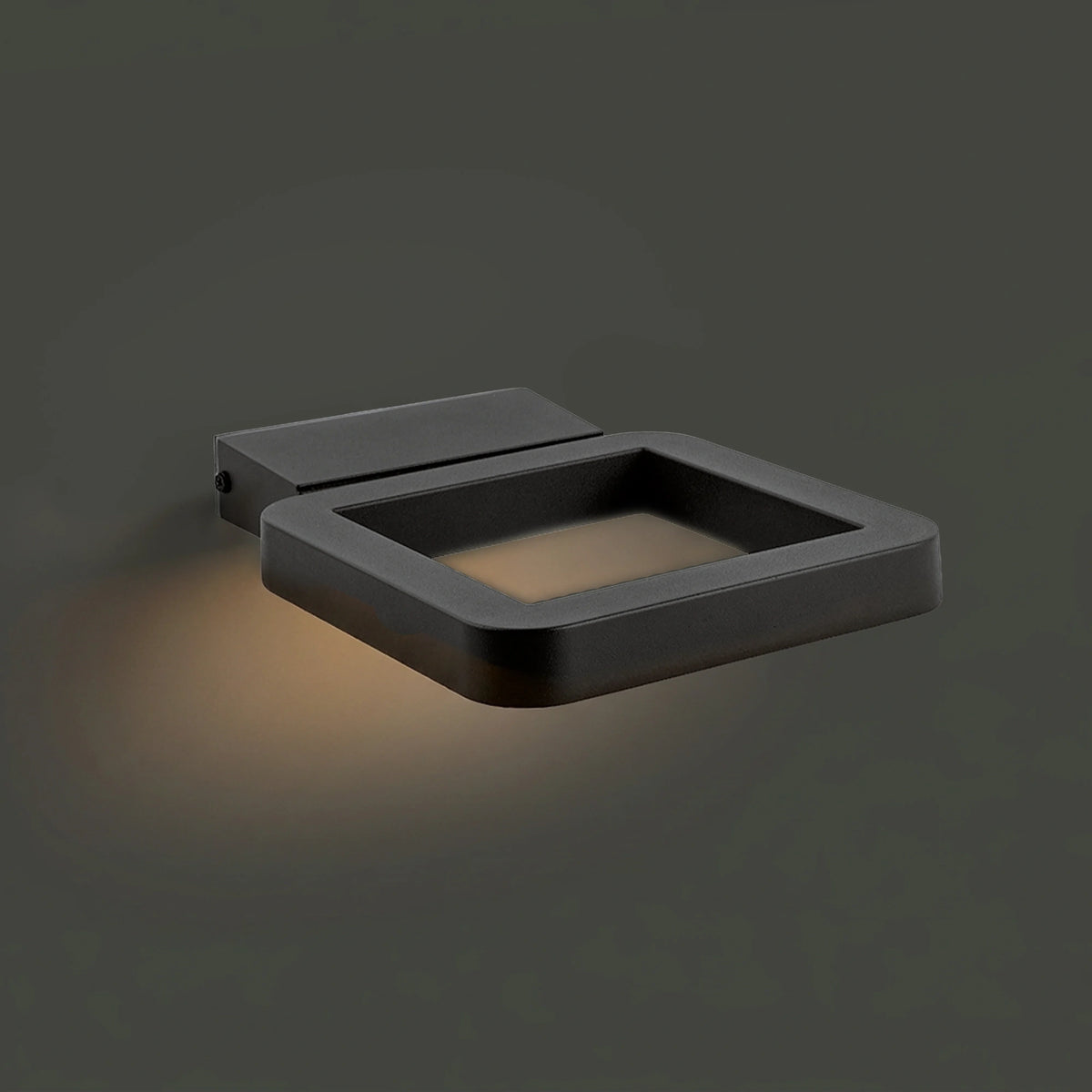 Nowodvorski Lampa ścienna natynkowa THIKA LED B 15W 50/60Hz IP54 - Aluminium lakierowane - Czarny 9120 - lampa włączona