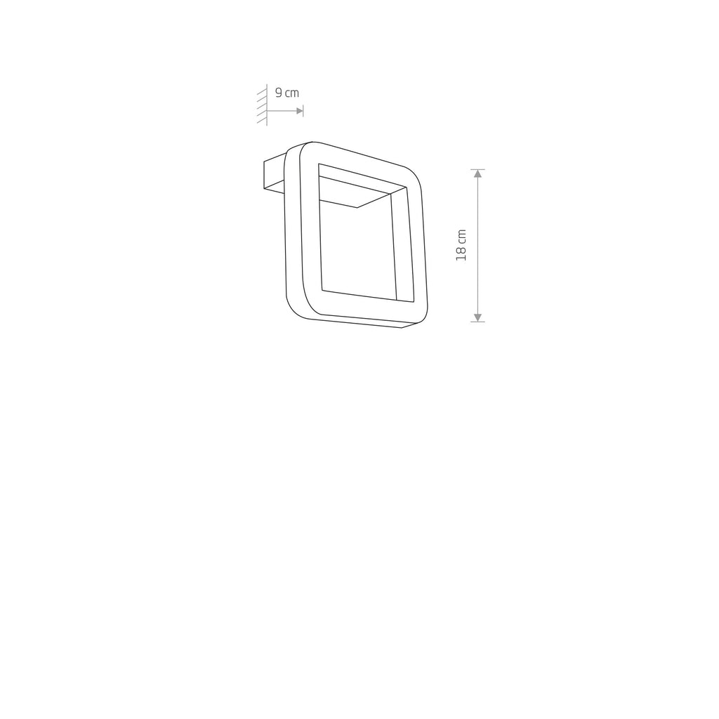 Nowodvorski Lampa ścienna natynkowa THIKA LED A 10W 50/60Hz IP54 - Aluminium lakierowane - Czarny 9121